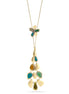 Gold-Tone Metal Green Acrylic Long Necklace