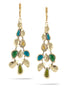 Gold-Tone Metal Green And Olive Drop Earrings