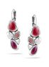 Rhodium-Tone Metal Purple Drop Earrings