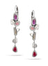 Rhodium-Tone Metal Purple Drop Earrings