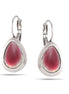 Hematite-Tone Metal Purple Drop Earrings