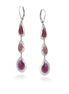 Rhodium-Tone Metal Amethyst Dangling Earrings