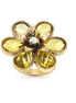 Gold-Tone Metal Yellow Crystal Adjustable Ring