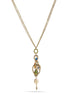 Gold-Tone Metal Green Blue And Citrine Crystal Necklace