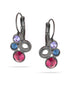 Black-Tone Metal Blue And Amethyst Crystal Earrings