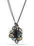 Black-Tone Metal Green Olive Hematite And Black Necklace