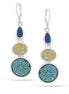 Silver-Tone Metal Turquoise Drop Earrings