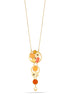 Gold-Tone Metal Coral And Cream Drop Necklace