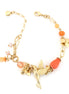 Gold-Tone Metal Bird And Coral Wrap Around Bracelets