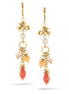 Gold-Tone Metal Orange Beads Drop Earrings