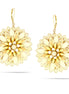 Gold-Tone Metal Cream White Flower Disc Earrings