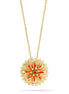 Gold-Tone Metal Filigree Enamel Flower Pendant Necklace