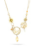 Gold-Tone Metal Mix Charms Tassel Necklace