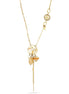 Gold-Tone Metal Mix Charms Tassel Necklace