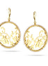 Gold-Tone Metal Flower Filigree Round Earrings