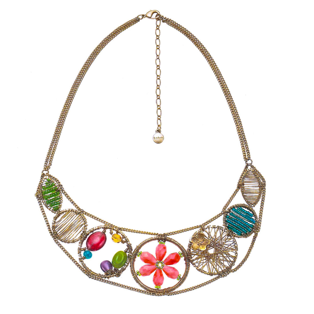 Gold-Tone Metal Multicolor Necklace