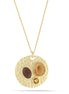 Gold-Tone Metal Brown And Yellow Stone Pendant Necklace