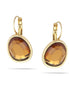 Gold-Tone Metal Citrine Color Crystal Drop Earrings