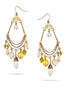 Gold-Tone Metal Pearl And Crystal Charm Chandelier Earrings