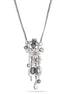 Silver-Hematite Tone Metal Mix Charms Necklace