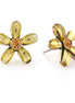 Gold-Tone Metal Olive And Orange Crystal Stud Earrings