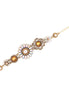 Gold-Tone Metal Rainbow And Yellow Crystal Cream Pearl Flower Wrap Around Bracelets