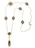 Matte Gold-Tone Metal Yellow Crystal Neckalce