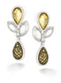 Gold-Tone Metal Yellow Crystal Teardrop Earrings