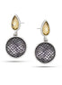Silver-Tone Metal Yellow Teardrop Crystal Stud Earrings