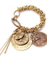 Gold-Tone Metal Charms Stretch Bracelets