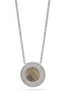 Silver-Tone Metal Yellow Sone Pendant Necklace