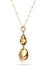 Yellow-Rose-Gold-Tone Citrine Crystal Necklace
