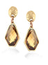 Gold-Tone Metal Golden Stone Drop Earrings