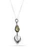 Silver-Hematite -Tone Metal Crystal Necklace