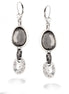 Silver-Tone Metal Drey Stone Drop Earrings