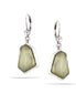 Silver-Tone Metal Faceted Green And White Crystal Drop Earrings
