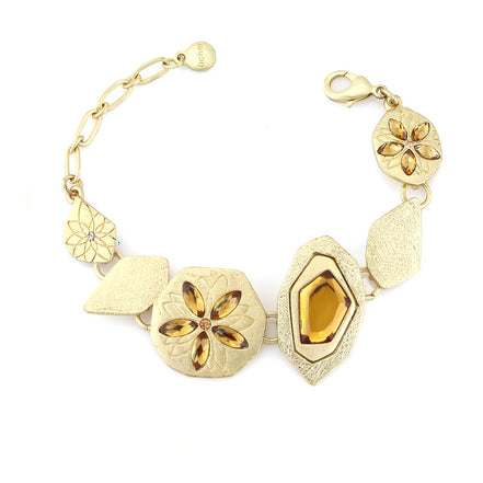 Gold-Tone Metal Crystal Wrap Around Bracelet