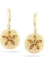 Gold-Tone Metal Yellow Crystal Drop French Earrings