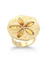 Gold-Tone Metal Yellow Crystal Adjustable Ring