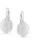 Rhodium-Tone Metal Flower Engraving Crystal Earrings
