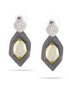 Rhodium-Tone Metal Lemon Faceted Stone Drop Earrings