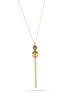 Gold-Tone Metal Chain Gold Pearl And Orange Crystal Pearl Pave Ball Tasselnecklace