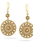 Gold-Tone Metal Gold Simulated Pearl And Crystal Drop Earrings