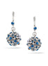 Silver-Tone Metal Blue Crystal Pave Ball Drop Earrings