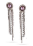 Hematite-Tone Metal Pearland Crystal Tassel Earrings