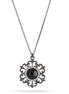 Black-Tone Metal Black And White Crystal Necklace