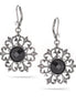 Hematite -Tone Metal Black Faceted Stone Drop Earrings