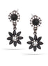 Hematite-Tone Metal Black And White Crystal Earrings