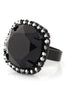 Black-Tone Metal Faceted Crystal Adjustable Rings