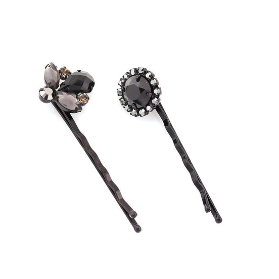 Black Crystal Hair Clip